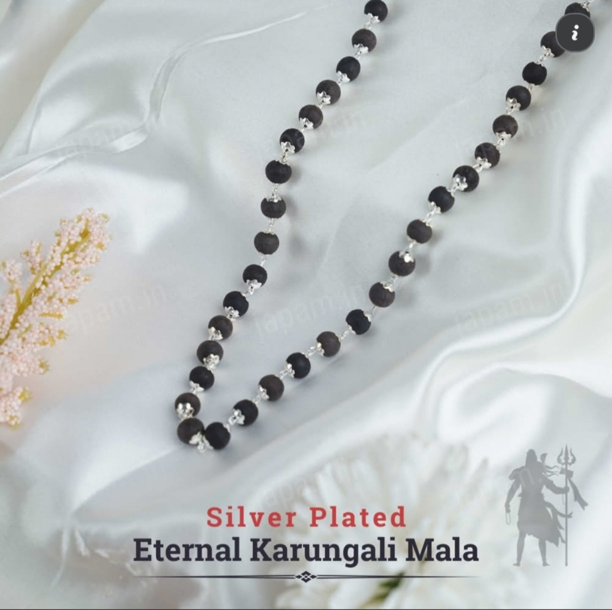 Silver Plated Original Karungali Mala + Free Gift Silver Plated Karungali Bracelet