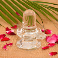 Sphatik Shivling/Big Size for Home Pooja Decorative Showpiece - 4 inch, 20gm (Crystal, White)