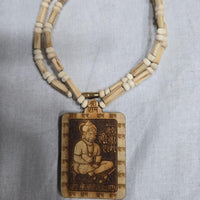 Original & Natural Wood Tulsi Kanthi Mala With Hanuman ji Locket Pendant (Pack of 2)