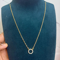 Women's Stone Pendant with Chain Micro Plating