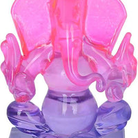 Crystal Ganesh Twin Side Face Car Dashboard Idols Showpiece - 6.5 cm��(Crystal, Multicolor)
