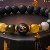 Natural Beads Om Bracelet