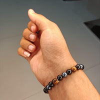 Tiger Eye Matte Black Beaded Bracelet(Combo)
