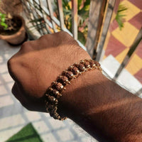 Genuine Paanch Mukhi Modern Rudraksha Bracelet With Gold Plating.