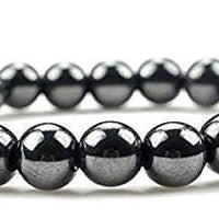 Natural Round Beads Magnetic Hematite Crystal Stone 8mm Bracelet (Pack of 2)