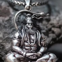 Hanuman Silver Locket With Chain