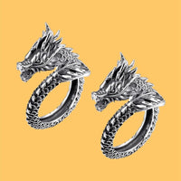 Silver Adjustable Dragon Ring (Pack of 2)